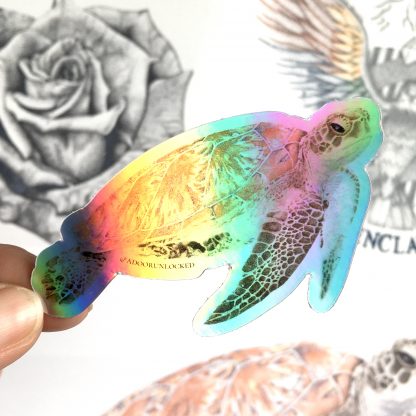'Sea Turtle' holographic sticker